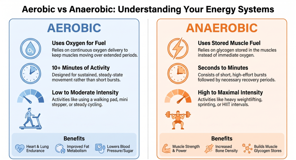 aerobic vs anaerobic exercise comparison chart